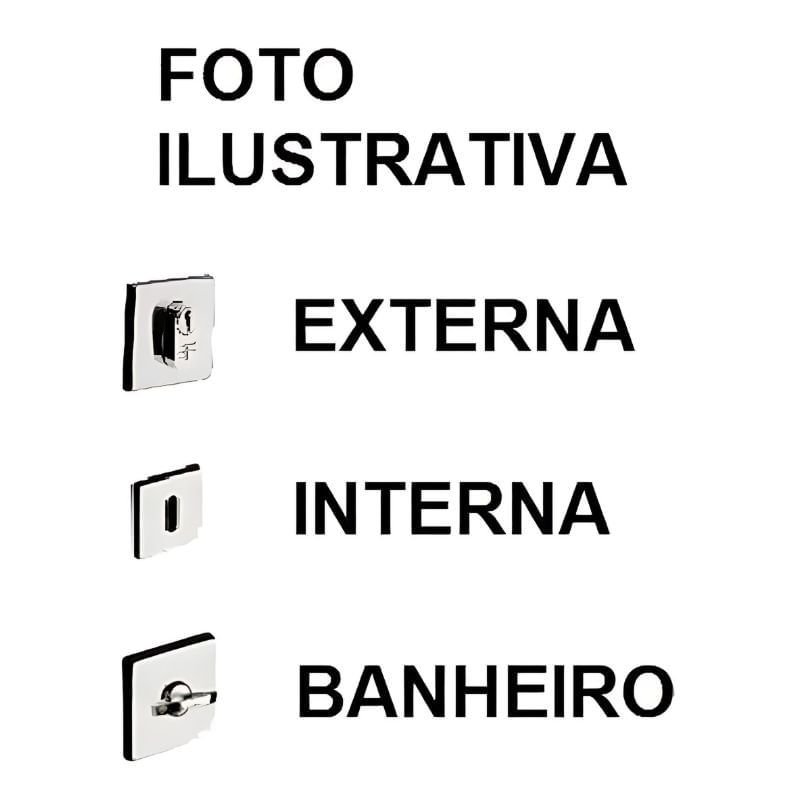 Fechadura Maçaneta Quadrada Cromado 740 40mm 3f